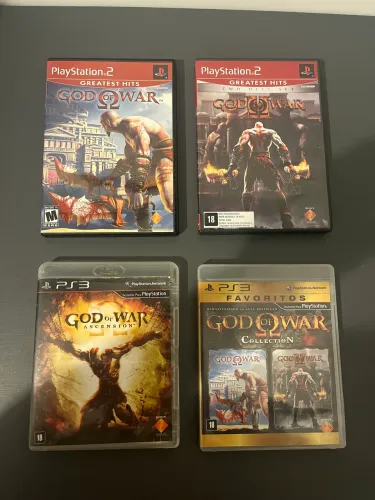 Kit God of War (1 e 2 - Playstation 2) + GOW Ascension e Collection PS3