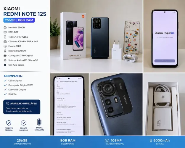 XIAOMI REDMI NOTE 12 S ....800,00..parcelo no cartão ?