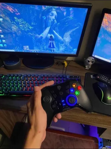 CONTROLE GAMESIR PC SEM FIO COM LED E VIBRAÇÃO PERSONALIZÁVEIS 