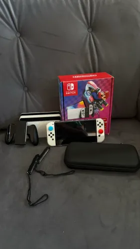 Nintendo switch óleo Desbloqueado 256gb COMPLETO 