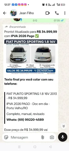 Fiat Punto Sporting 1.8 Flex 8v/16v 5P 2013