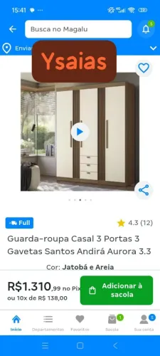 Guarda roupas novo na caixa