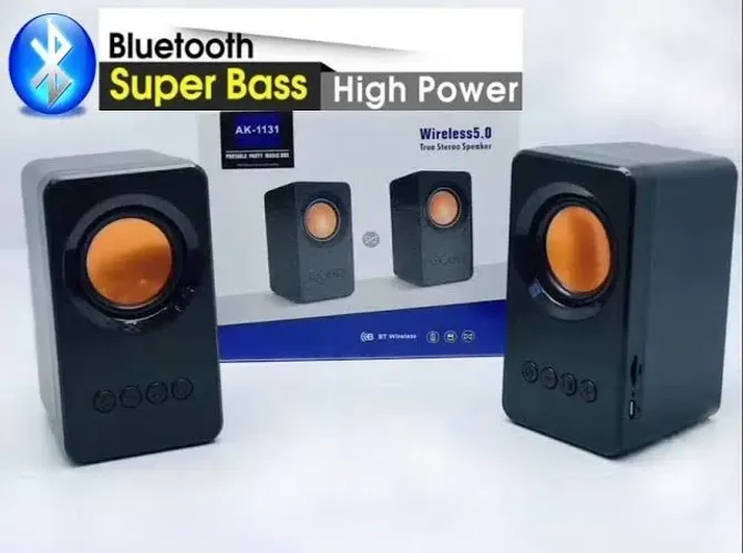 Caixinha de som bluetooth, cartão de memória e FM para notebook e computador novo