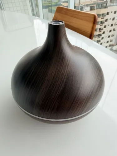 Difusor e Umidificador de Aromas Inteligente Meross Wi-Fi (Efeito Madeira Dark)