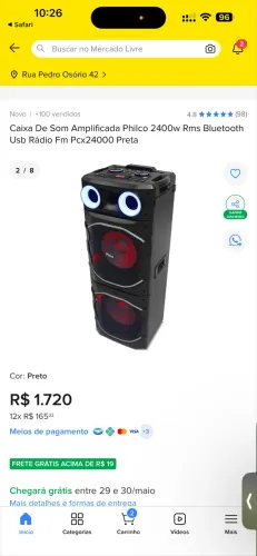 Caixa de som amplificada Philco pcx 2400