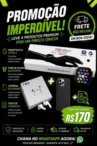 "Kit 9 de julho" Smartwatch ultra 2