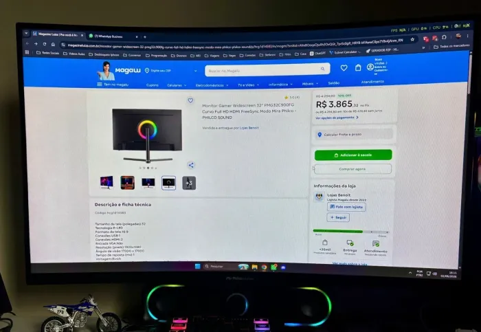 Monitor 32 polegadas tela curva