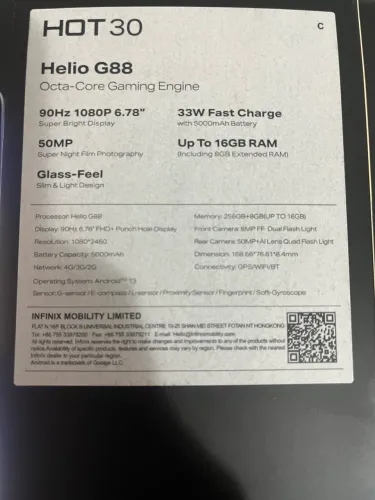 Celular INFINIX hot 30