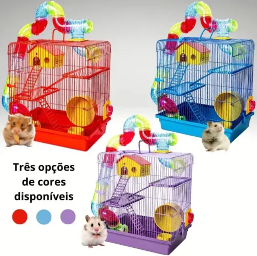 GAIOLA PARA HAMSTER LABIRINTO 3 ANDARES NOVAS