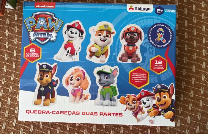 Quebra cabeça 2 peças patrulha canina