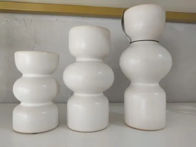 Conjunto de Castiçal em Cerâmica