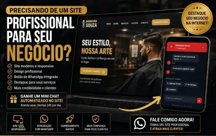 Site com atendimento automático no WhatsApp