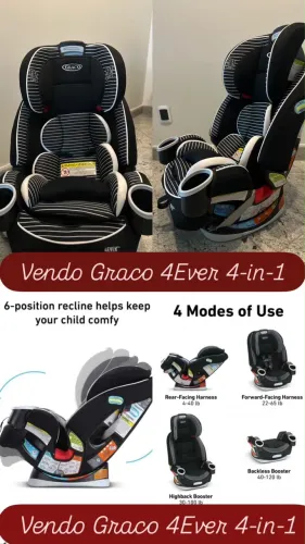 Cadeirinha de Auto Graco 4Ever (Do Recém-Nascido ao Booster) - Impecável