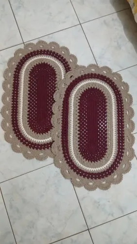 Jogo de Tapetes bordo Oval 2 peças 