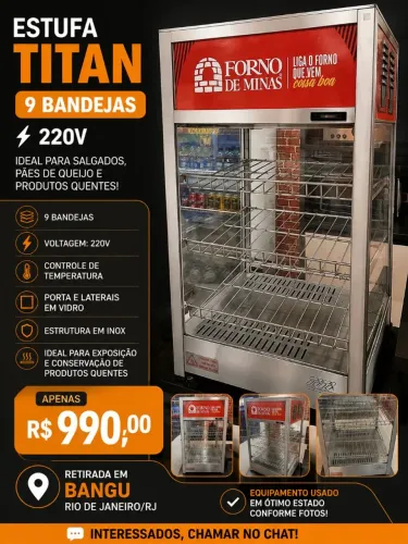 ? ESTUFA PROFISSIONAL - TITAN 9 BANDEJAS - 220V | R$ 990