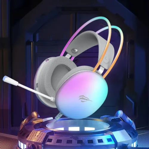 Headset Gamer Branco - RGB - 2P2 - 50MM
