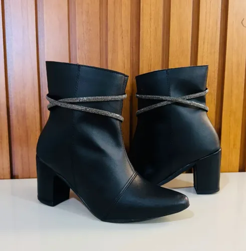 Bota salto strass