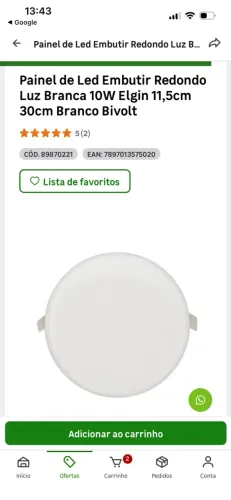 Painel de led luz branca Leroy Merlin