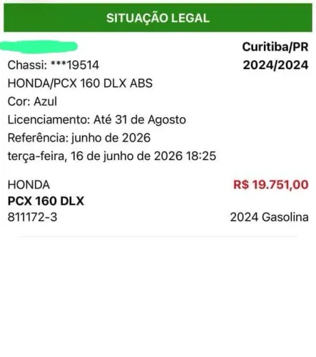 PCX 160 cc , 2024 POR 17.499 com 5000 km