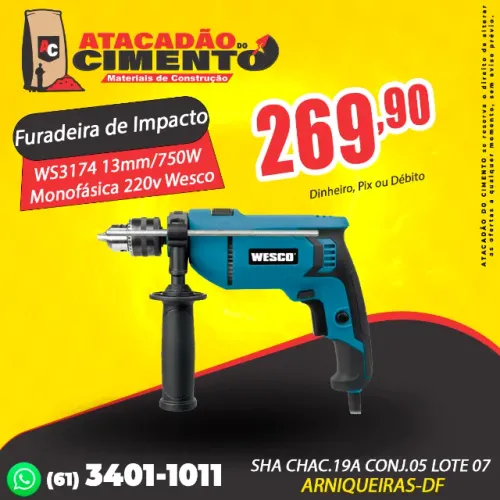 Furadeira de Impacto 13mm 750W WS3174 Wesco