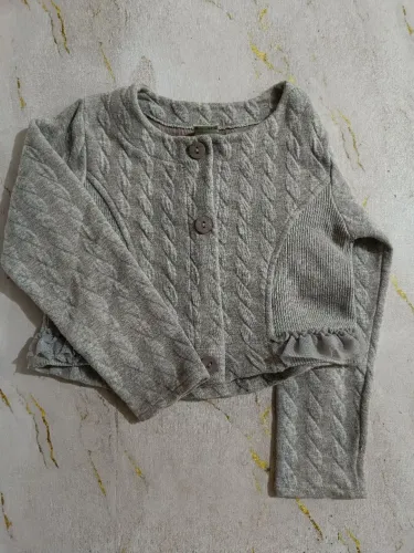 Casaco infantil cinza 6/7 anos