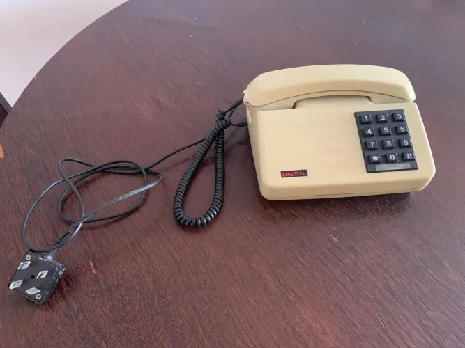 Telefone Fixo Antigo Engtel Bege Vintage Retrô