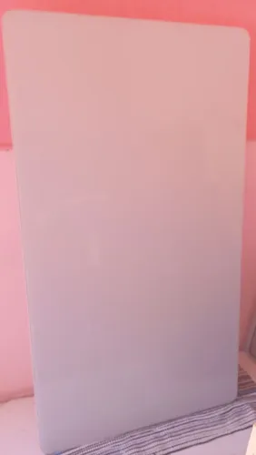 Tampo de mesa retangular com vidro