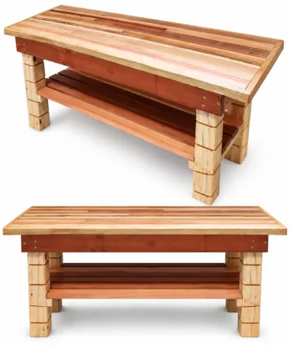 Sapateira de madeira.