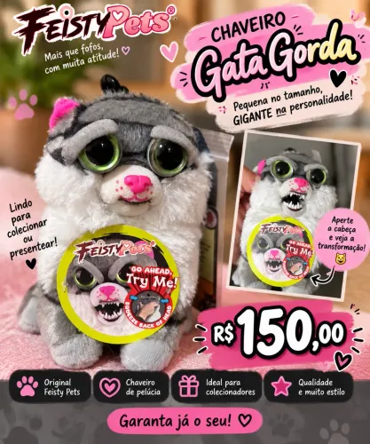 Feisty Pets - Chaveiro Gata Gorda