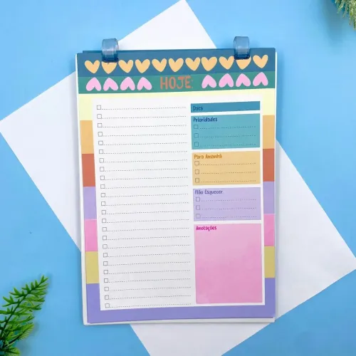 Bloco Prancheta Planner Diário COLOR VIBES 50 fls