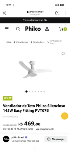 Ventilador de teto Philips 