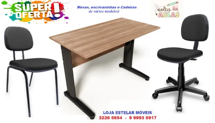 Volta ás aulas! Mesas e Cadeiras