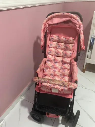 Carrinho de bebe passeio menina reclinável berço