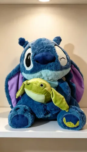 Pelúcia Stitch com sapinho tamanho grande 49cm.