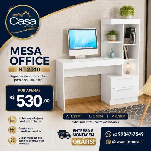 Mesa computador NT2010 - Branco