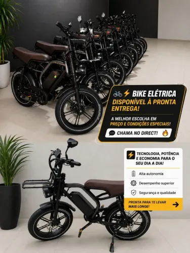 Bike elétrica. Não precisa emplacar nem CNH.