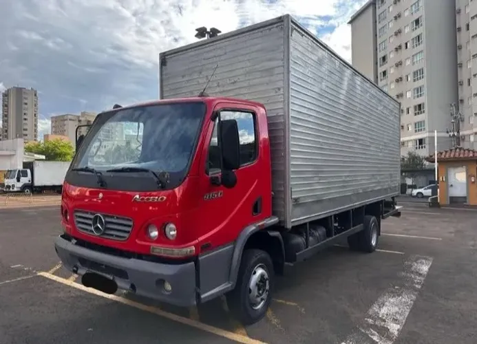 Mb Accelo 815 Vermelho 2008 Baú 6,2m
