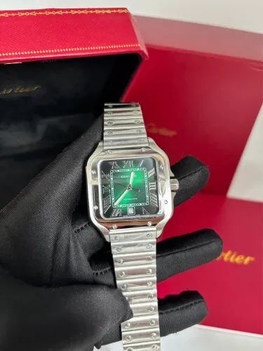 Relógio Cartier Santos Verde Automático 40mm Vidro Safira Linha Premium