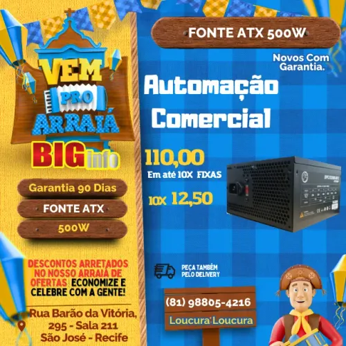 Fonte ATX 500W Brazil PC BPC/5350B-M12