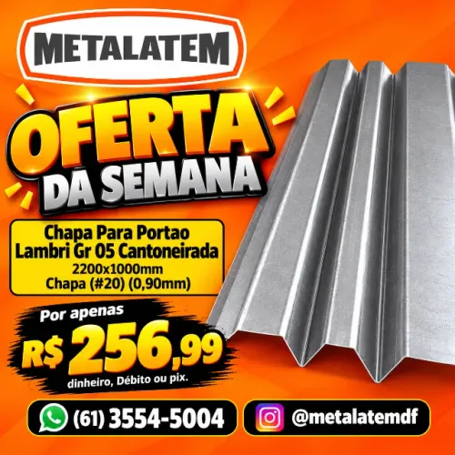 Chapa Para Portao Lambri Gr 05 Cantoneirada 2200x1000mm Chapa (#20) (0,90mm)
