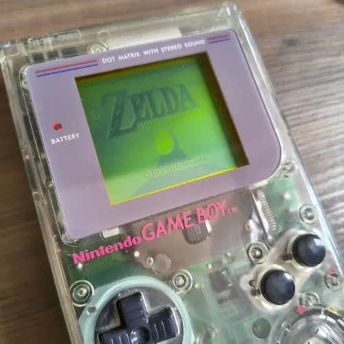 Game boy DMG clássico transparente + flash cart + micro SD + pilhas Li-ion USB-C