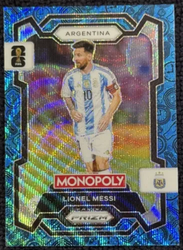 Card Panini Prizm Monopoly 2026 Messi Blue Wave