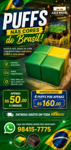 Puffs nas cores do Brasil