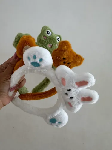 3 tiaras pelúcia bichinhos novas