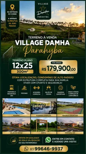 TERRENO PLANO Village Damha Parahyba