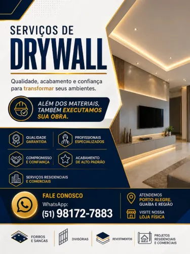 SERVIÇO DE DRYWALL COM ACABAMENTO PROFISSIONAL