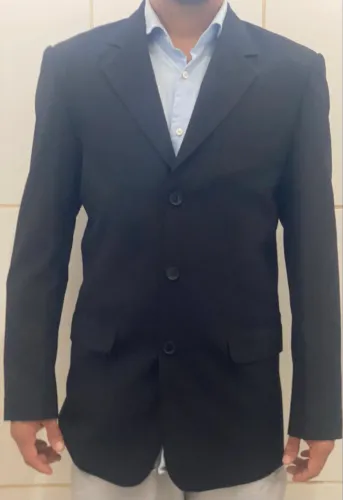 Paletó Blazer Cia Do Terno Tam 44 Liso Preto Coringa - Impecavel!