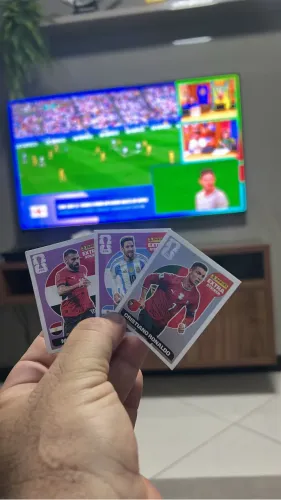Figurinhas Cristiano Ronaldo e messi