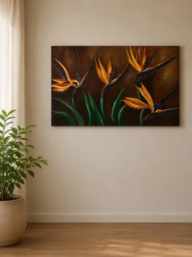 Quadro Grande Tela Strelitzia Ave do Paraiso 80x120cm