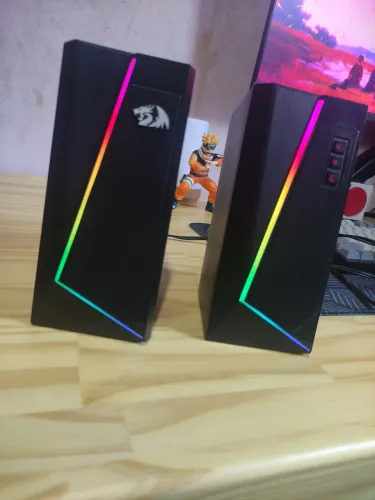Caixa de Som Redragon Anvil G520 RGB 2.0 - Ótimo Estado